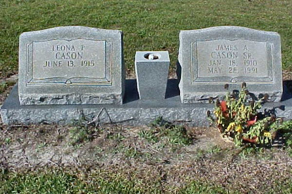 Leona P. & James A. Cason Gravestone Photo