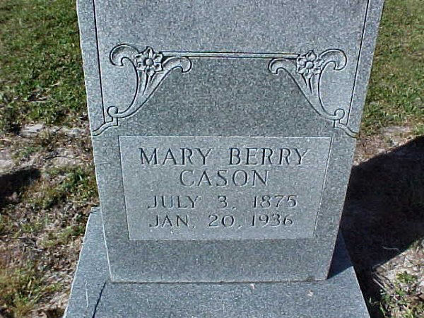 Mary Berry Cason Gravestone Photo