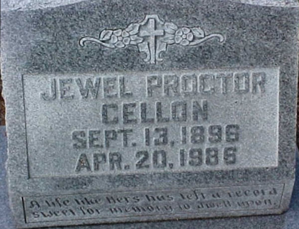 Jewel  Proctor Cellon Gravestone Photo