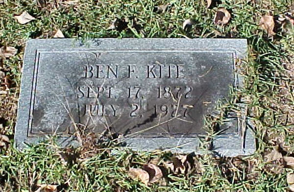 Ben F. Kite Gravestone Photo