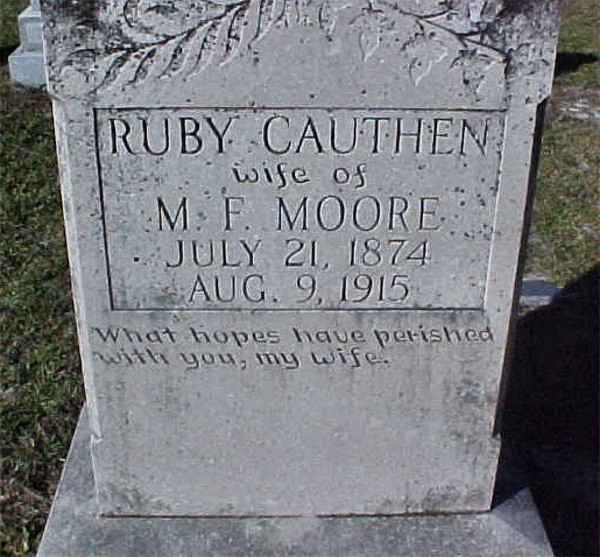 Rubt Cauthen Moore Gravestone Photo