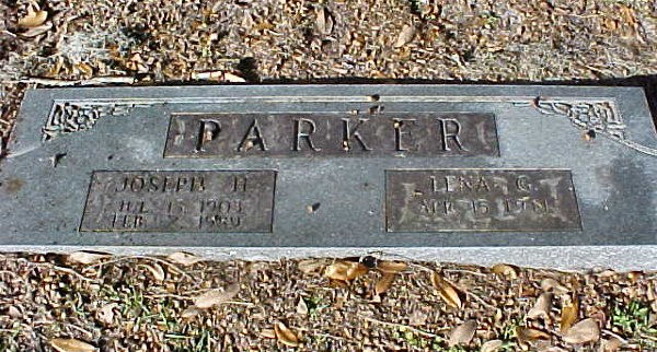Joseph H. & Lena Gann Parker Gravestone Photo