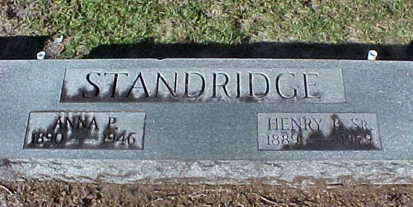 Anna P.& Henry R. Standridge Gravestone Photo