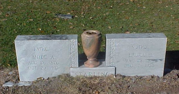 Mode A. & Laura M. Starling Gravestone Photo