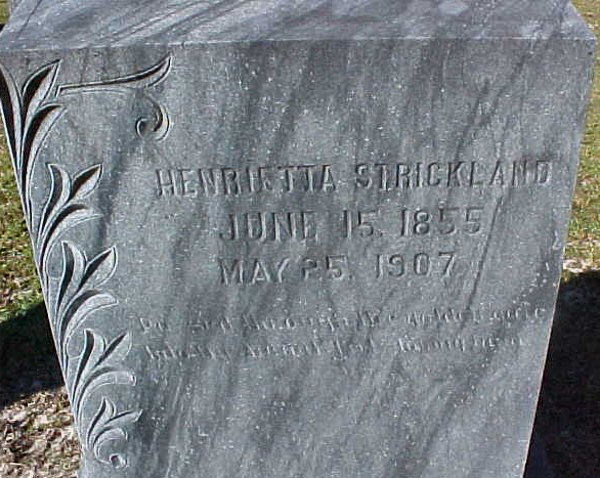 Henrietta Strickland Gravestone Photo