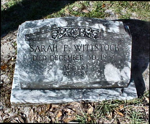 Sarah F. Wittstock Gravestone Photo