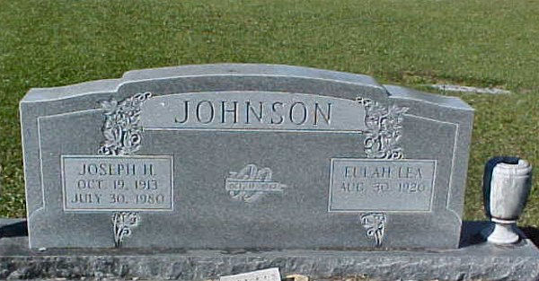Joseph H. & Eulah Lea Johnson Gravestone Photo