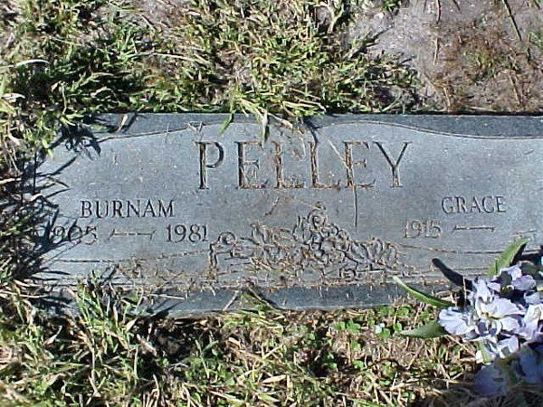 Burnam & Grace Pelley Gravestone Photo