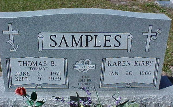 Thomas B. & Karen Kirby Samples Gravestone Photo
