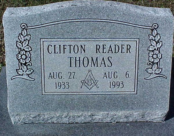 Clifton Reader Thomas Gravestone Photo