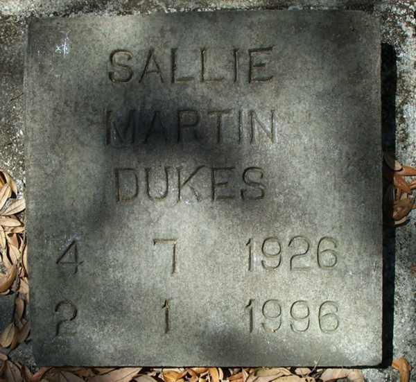 Sallie Martin Dukes Gravestone Photo