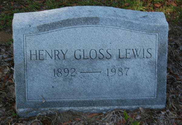 HENRY GLOSS LEWIS Gravestone Photo