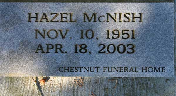 HAZEL MCNISH Gravestone Photo