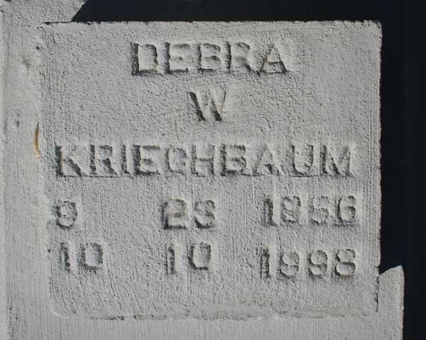DEBRA W. KRIEGHBAUM Gravestone Photo