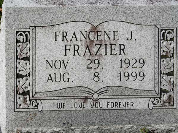 FRANCENE J. FRAZIER Gravestone Photo