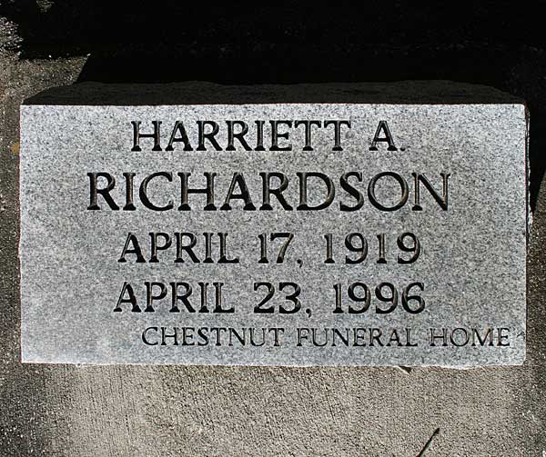Harriett A. Richardson Gravestone Photo