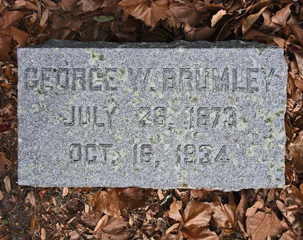 George W. Brumley Gravestone Photo