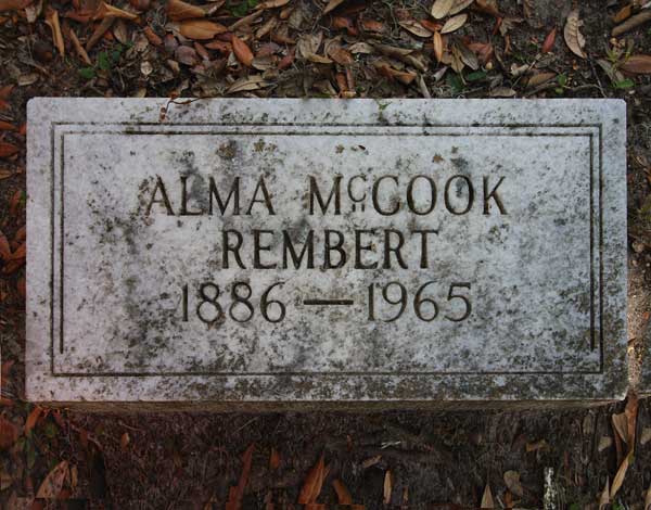 Alma McCook Rembert Gravestone Photo