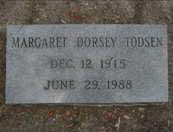Margaret Dorsey Todsen Gravestone Photo