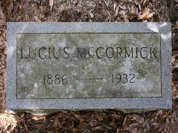 Lucius McCormick Gravestone Photo
