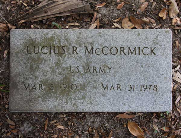 Lucius R. McCormick Gravestone Photo