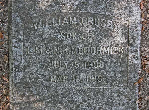 William Crosby McCormick Gravestone Photo