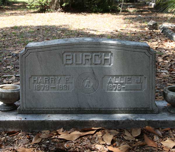 Harry E. & Allie J. Burch Gravestone Photo