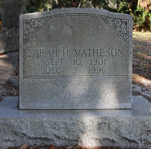 Sarah H. Matheson Gravestone Photo