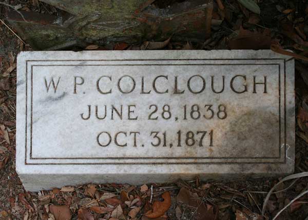 W.P. Colclough Gravestone Photo