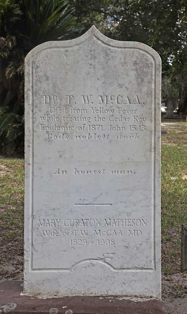 Dr. T.W. & Mary Curaton Matheson McCaa Gravestone Photo