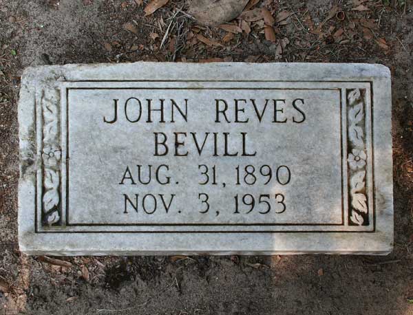 John Reves Bevill Gravestone Photo