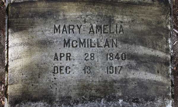 Mary Amelia McMillan Gravestone Photo