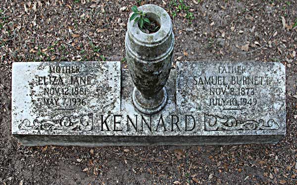 Eliza Jane & Samuel Burnett Kennard Gravestone Photo