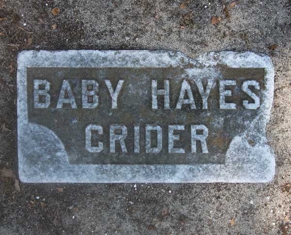 Baby Hayes Crider Gravestone Photo