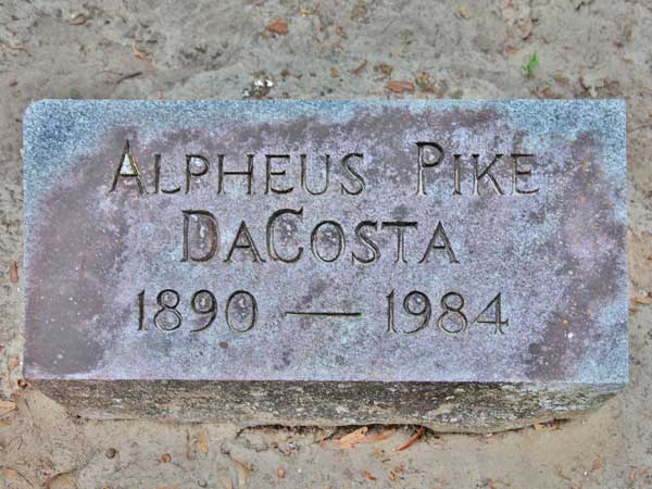 Alpheus Pike DaCosta Gravestone Photo