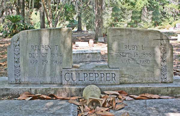 Reuben T. & Ruby L. Culpepper Gravestone Photo