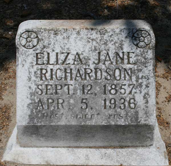 Eliza Jane Richardson Gravestone Photo