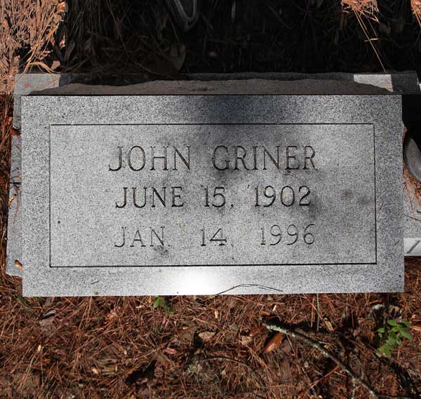 John Griner Gravestone Photo