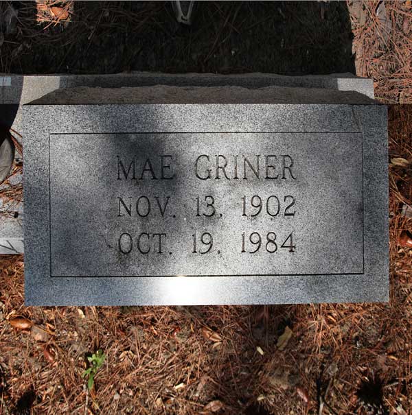Mae Griner Gravestone Photo