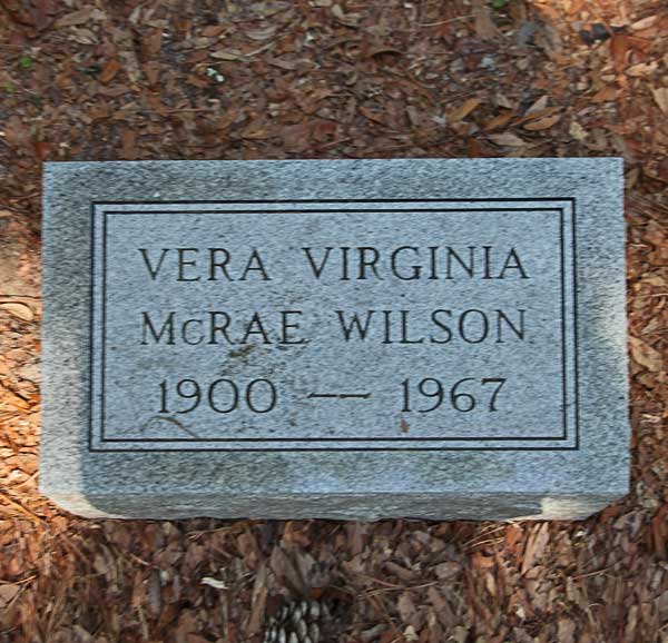 Vera Virginia McRae Wilson Gravestone Photo