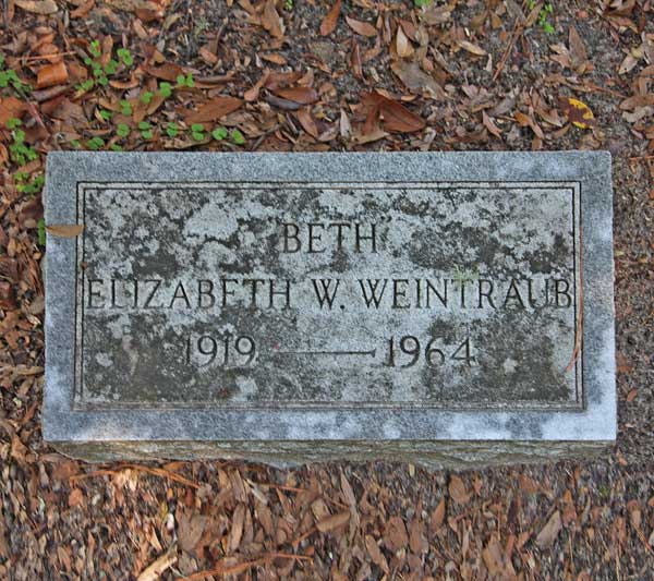 Elizabeth W. Weintraub Gravestone Photo