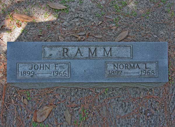 John F. & Norma L. Ramm Gravestone Photo