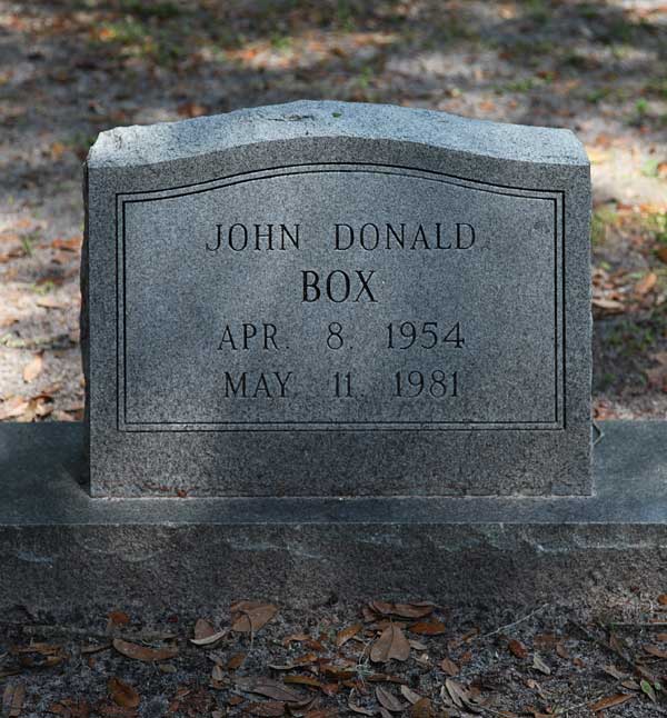 John Donald Box Gravestone Photo