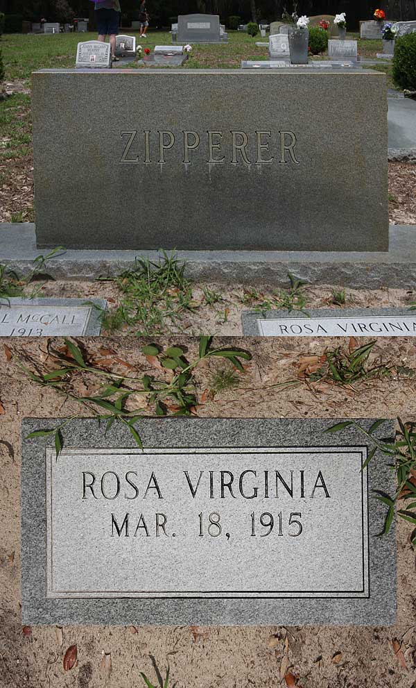 Rosa Virginia Zipperer Gravestone Photo