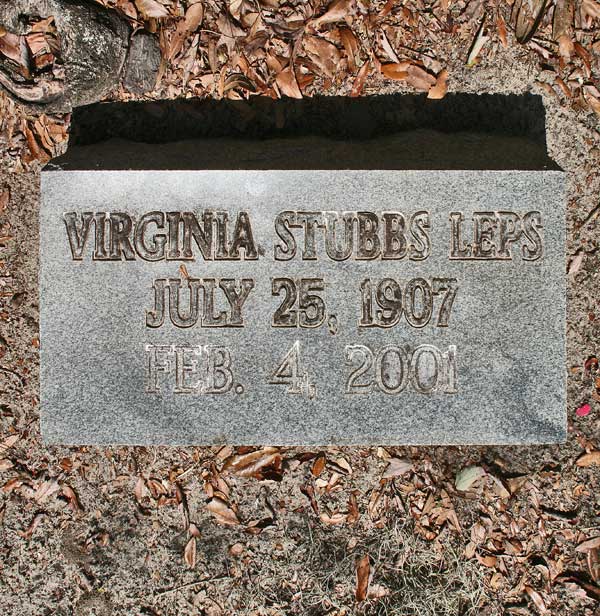 Virginia Stubbs Leps Gravestone Photo
