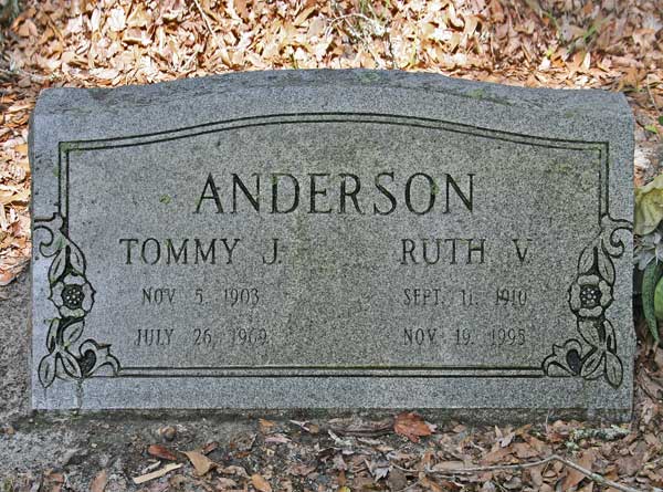 Tommy J. & Ruth V. Anderson Gravestone Photo