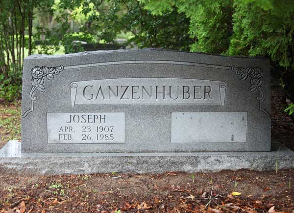 Joseph Ganzenhuber Gravestone Photo