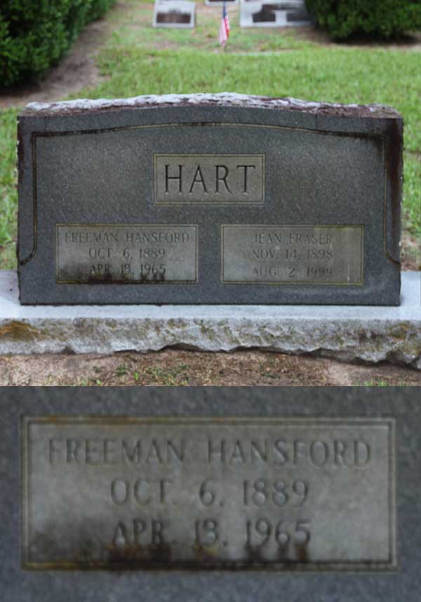 Freeman Hansford Hart Gravestone Photo