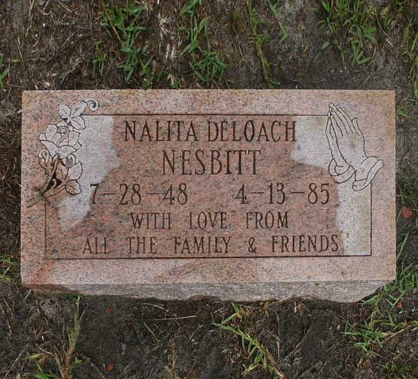 Nalita Deloach Nesbitt Gravestone Photo