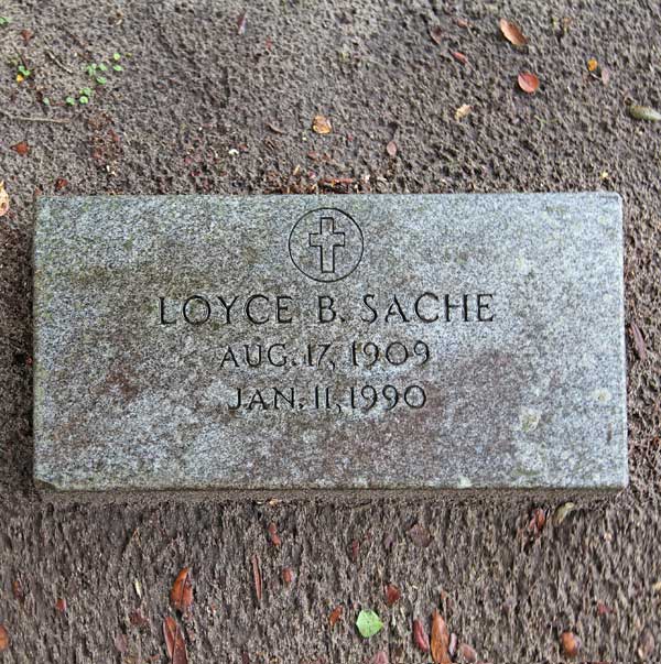 Loyce B. Sache Gravestone Photo